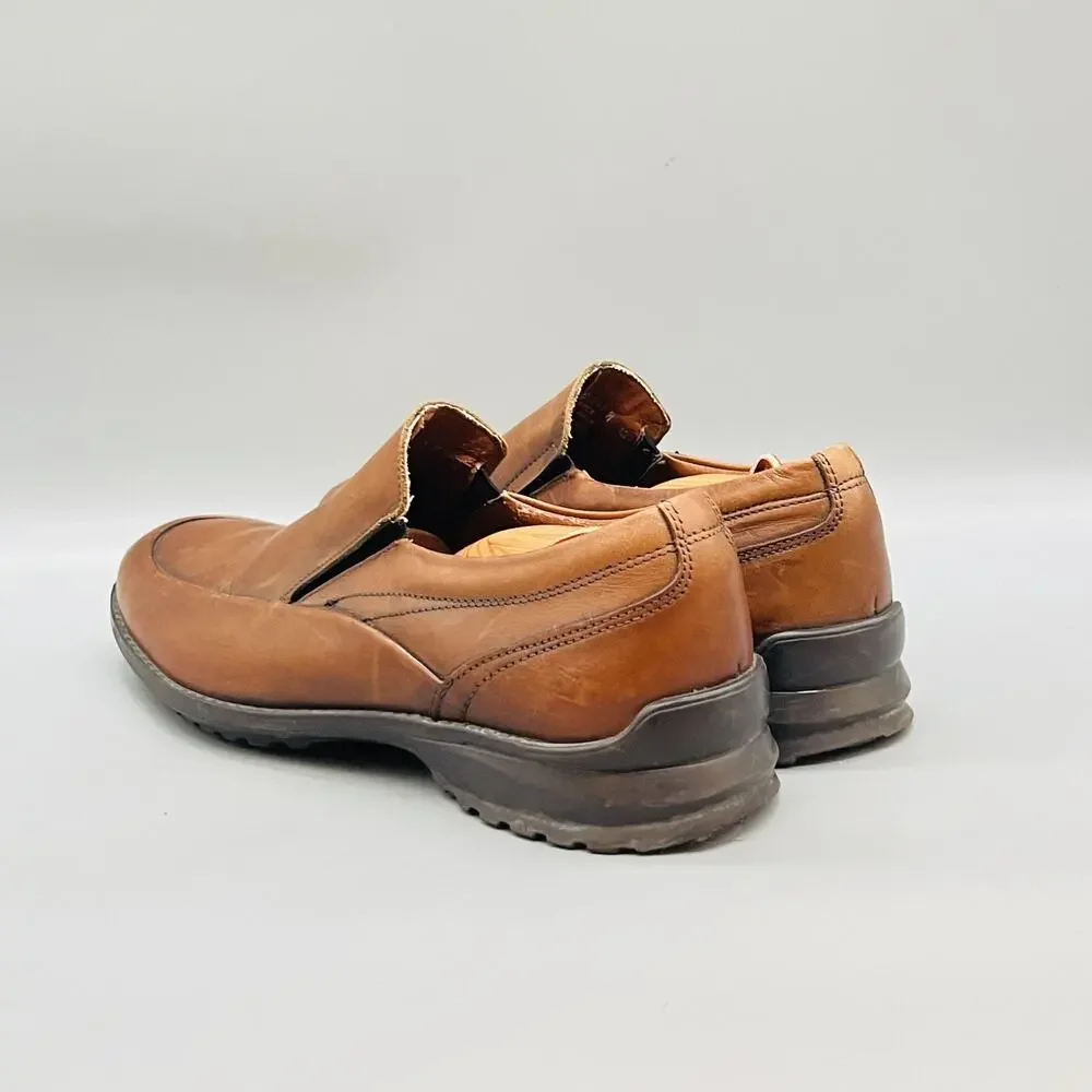 Bass Shoes Men 10 Brown Leather Slip On Casual Loafers Cushioned Comfort Walking